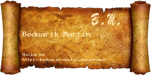 Bednarik Martin névjegykártya
